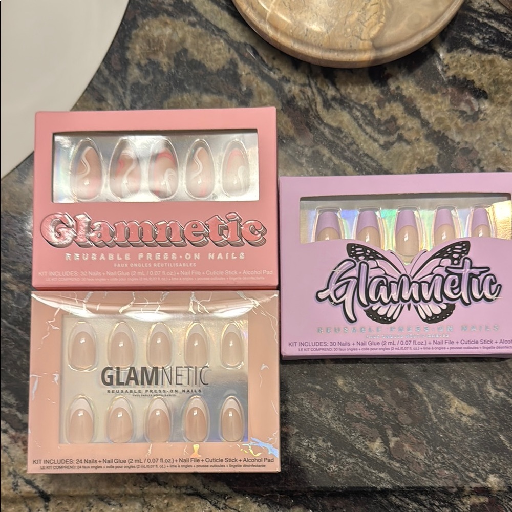 Reusable Press-On Nails - Pink and Purple Set